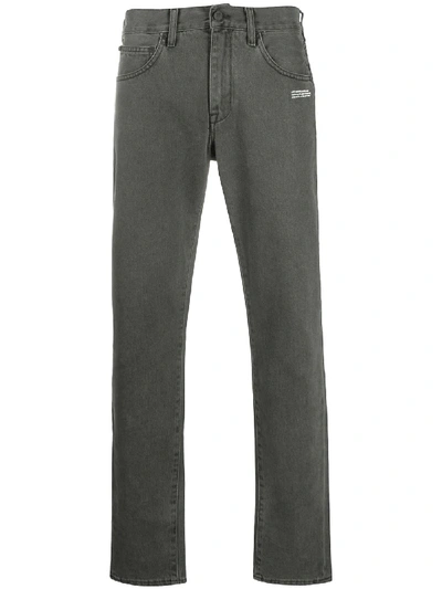 Shop Off-white Diag Slim-fit Jeans In Grey