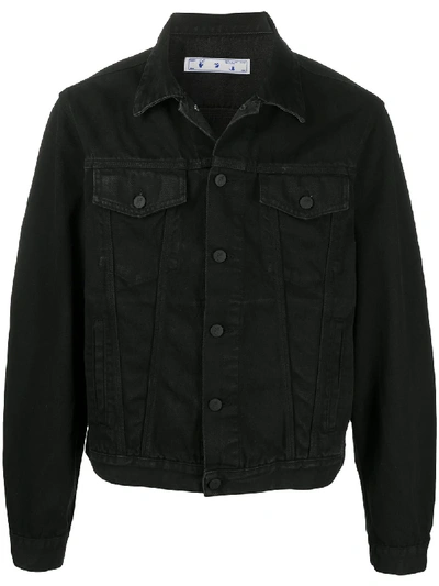 Shop Off-white Arrows-motif Denim Jacket In Black