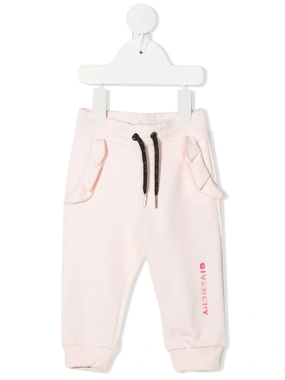 Shop Givenchy Embroidered Logo Track Pants In Pink