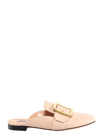 Shop Bally Buckle Detail Flat Mules In Pink