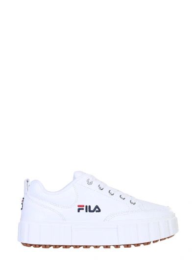 Shop Fila Sandblast Sneakers In Bianco