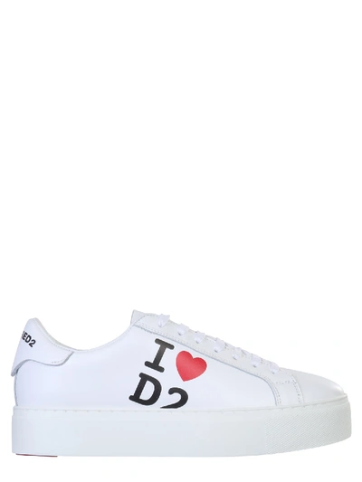 Shop Dsquared2 Sneakers With Logo In Bianco