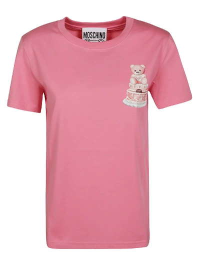Shop Moschino Cake Bear T-shirt In Fuchsia