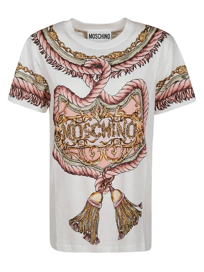 Shop Moschino Mid Logo Print T-shirt In White