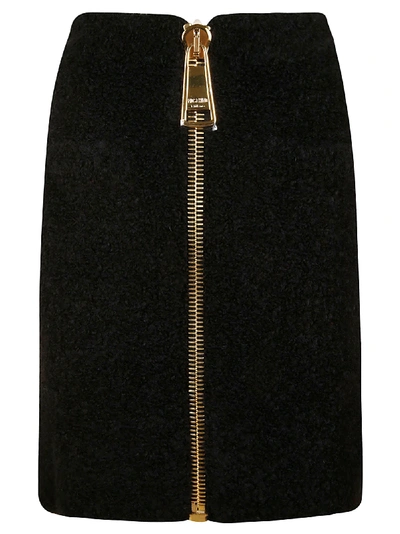 Shop Moschino Long Zip Mid-length Skirt In Black