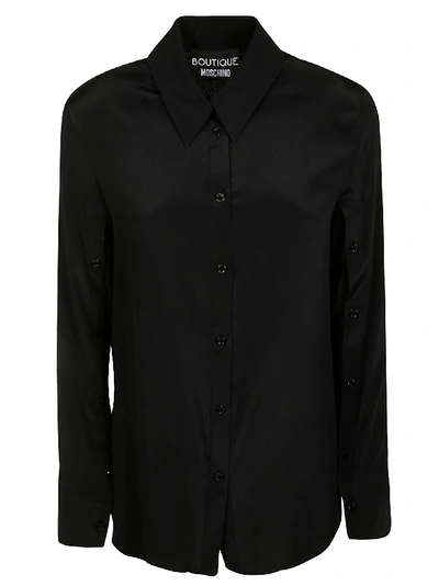 Shop Moschino Long-sleeved Shirt In Black