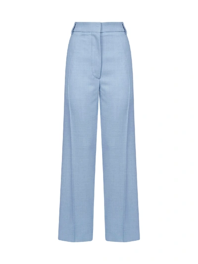 Shop Marni Virgin Wool Trousers In Iris Blue