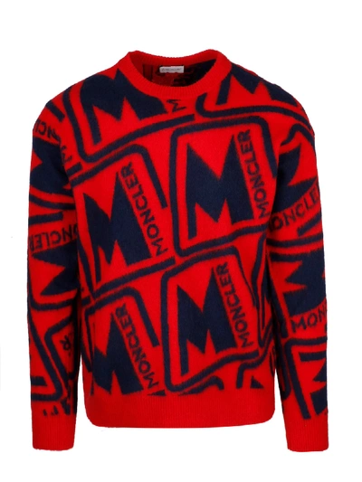 Shop Moncler Tricot Logo Sweater In Red