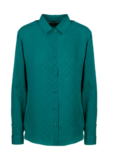 Shop Gucci Gg Checked Shirt In Green