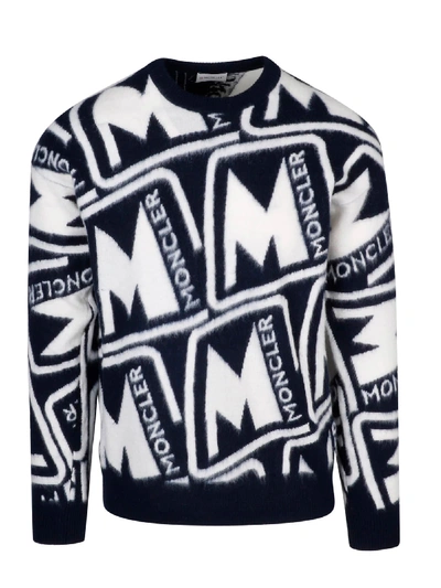 Shop Moncler Tricot Logo Sweater In Blue