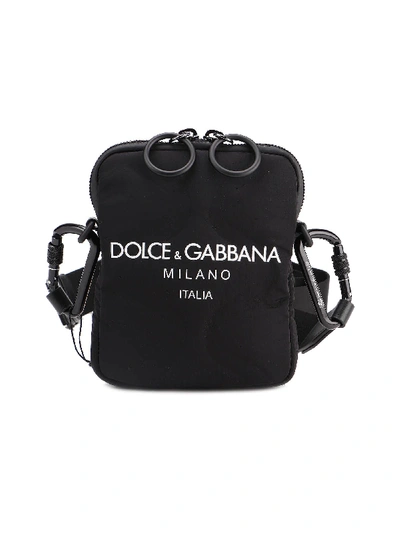 Shop Dolce & Gabbana Logo-print Messenger Bag In Nero/bianco