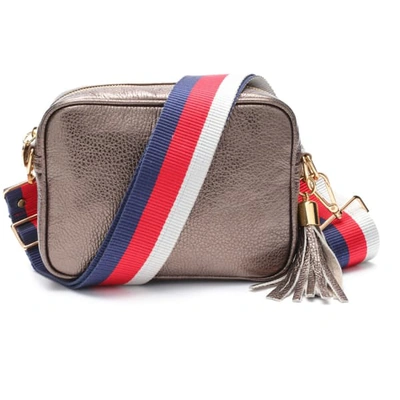 Shop Elie Beaumont Crossbody Metallic Bronze Tricolour