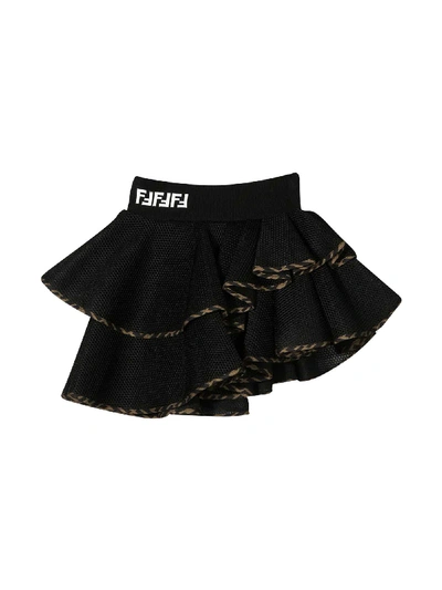 Shop Fendi Black Asymmetrical Skirt In Nero