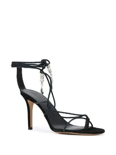 Shop Isabel Marant Askee Wrap-ankle Sandals In Black
