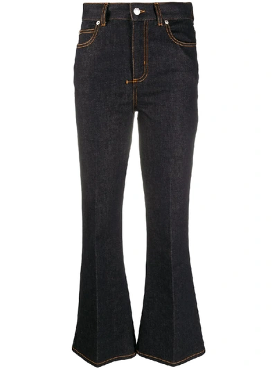 Shop Alexander Mcqueen High-rise Flared Jeans In Black