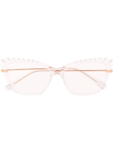 Shop Dolce & Gabbana Scallop-trim Glasses In White