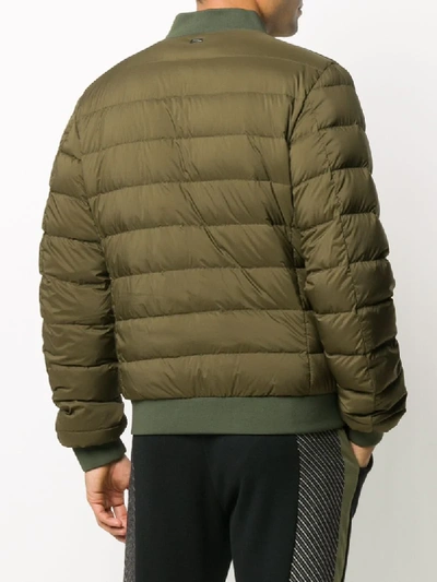 Shop Herno Padded Down Bomber Jacket In Green
