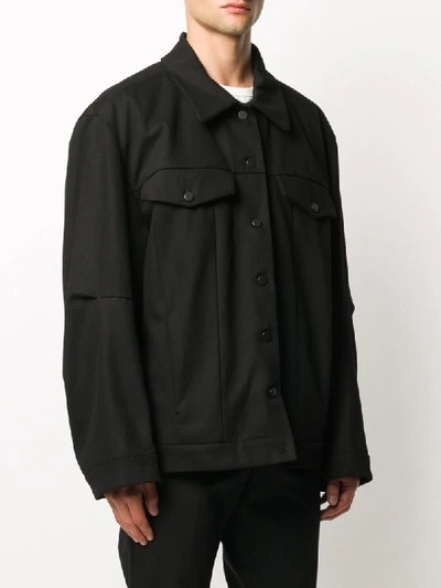 Shop Ann Demeulemeester Panelled Shirt Jacket In Black