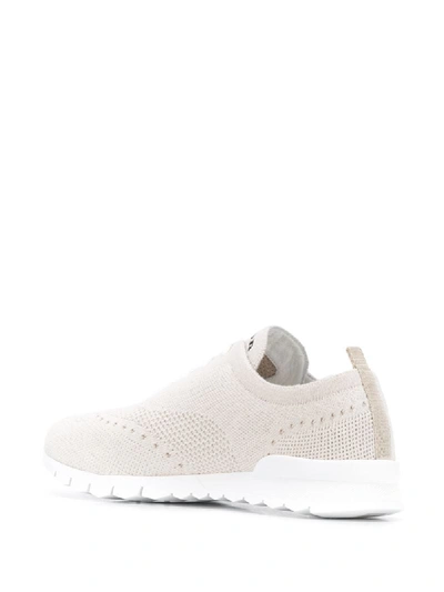 Shop Kiton Knit-upper Lace-up Sneakers In Neutrals