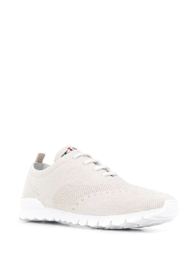 Shop Kiton Knit-upper Lace-up Sneakers In Neutrals