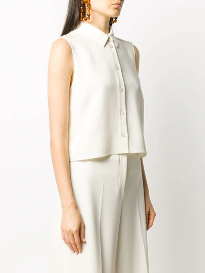 Shop Theory Sleeveless Shirt In Neutrals