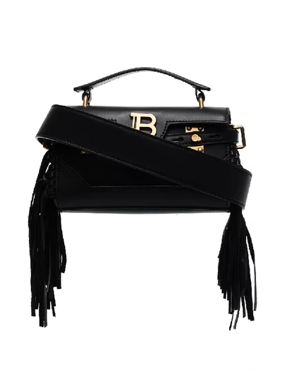 Shop Balmain Bbuzz Baguette Shoulder Bag In Black