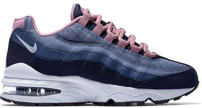 Pre-owned Nike Air Max 95 Blackened Blue Pale Pink (gs) In Blackened Blue/white-pale Pink