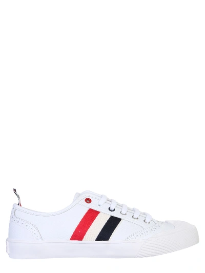 Shop Thom Browne Low Top Brogued Trainer Sneakers In White