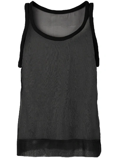 Shop Valentino Silk Tank Top In Black