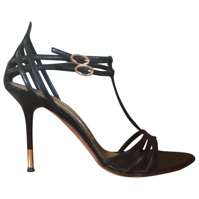 Pre-owned Gianmarco Lorenzi Black Leather Sandals