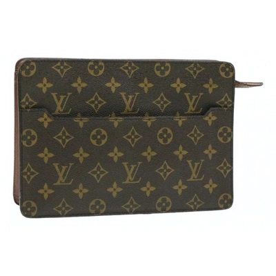 Pre-owned Louis Vuitton Brown Cloth Clutch Bag