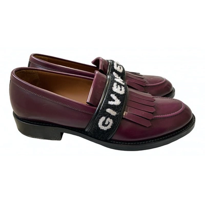 Pre-owned Givenchy Burgundy Leather Flats