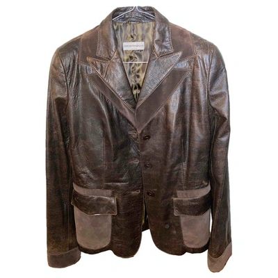 Pre-owned Emporio Armani Brown Leather Jacket