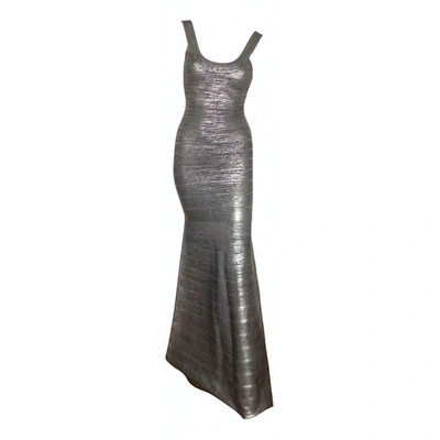 Pre-owned Herve Leger Maxi Dress In Brown