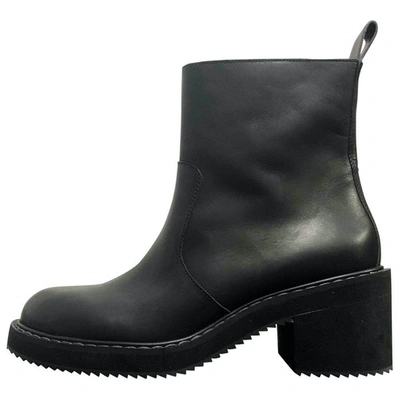 Pre-owned Jil Sander Black Leather Ankle Boots