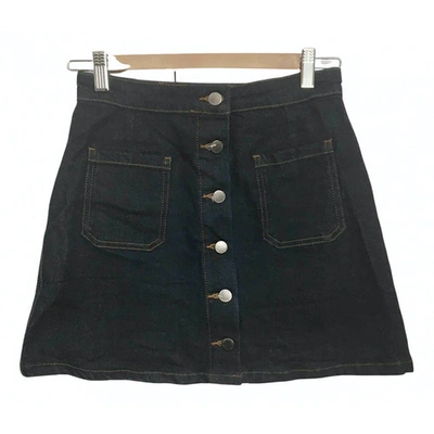 Pre-owned Topshop Tophop  Navy Cotton Skirt