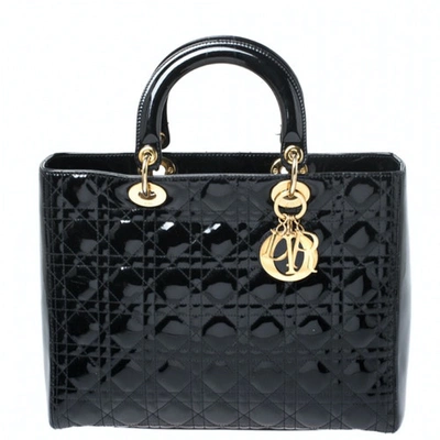 Pre-owned Dior Black Patent Leather Handbag