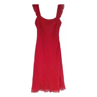 Pre-owned Tara Jarmon Linen Dress In Red