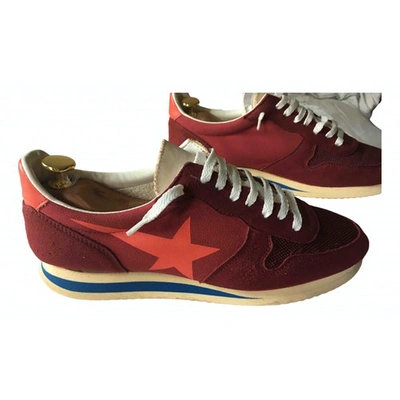 Pre-owned Golden Goose Running Burgundy Suede Trainers