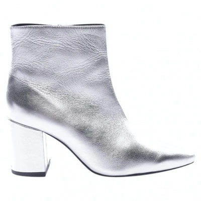 Pre-owned Anine Bing Leather Ankle Boots In Metallic