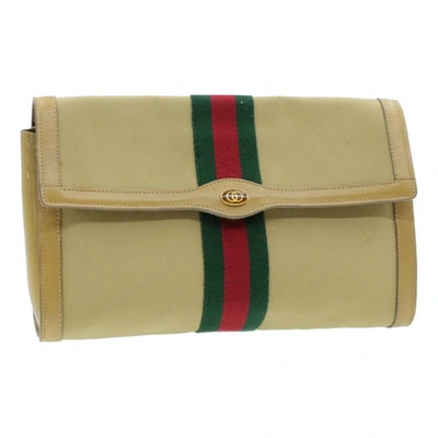 Pre-owned Gucci Beige Cloth Clutch Bag