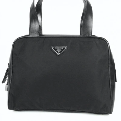 Pre-owned Prada Tessuto  Black Leather Handbag