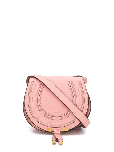 Shop Chloé Mini Marcie Round Saddle Bag In Pink