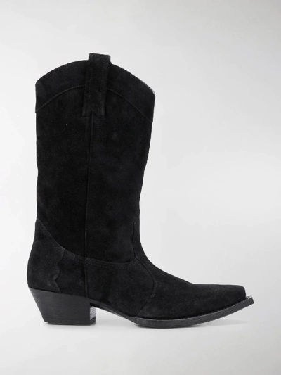 Shop Saint Laurent Lukas 40mm Western Boots In Black