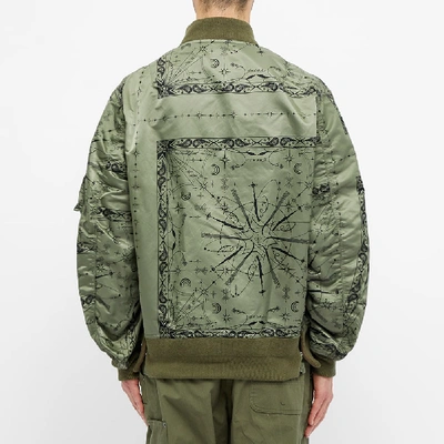Sacai X Dr. Woo Bandana Print Bomber Jacket In Khaki | ModeSens
