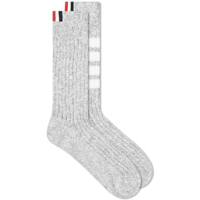 Shop Thom Browne Chunky 4 Bar Sock In Grey