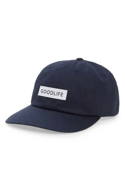 Shop Goodlife Box Logo Washed Twill Cap In Midnight