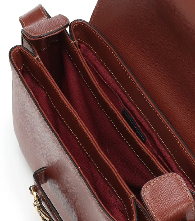 Shop Etro Pegaso Small Leather Shoulder Bag In Brown