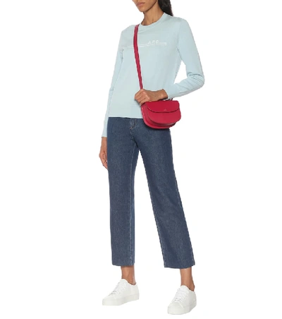 Shop Apc Genève Mini Leather Shoulder Bag In Pink