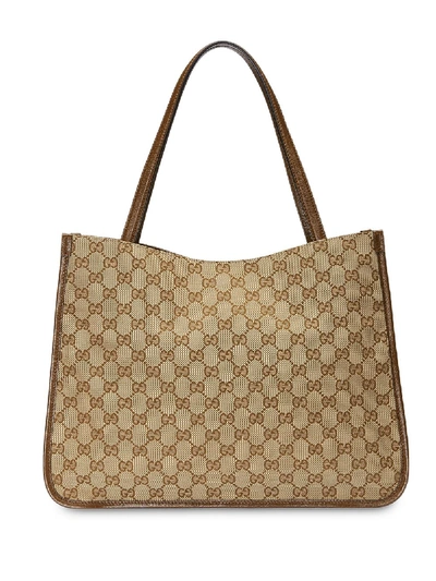 Shop Gucci Horsebit Leather Shopping Bag In Brown